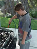 Our vehicles use water as the coolant.