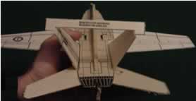 Stabilisers glued into position.