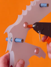 Glueing the spacer tubes to the neck.
