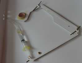 The complete turning mechanism attached to the stand.