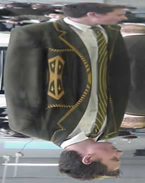Optical illusion formed with a curved mirror.